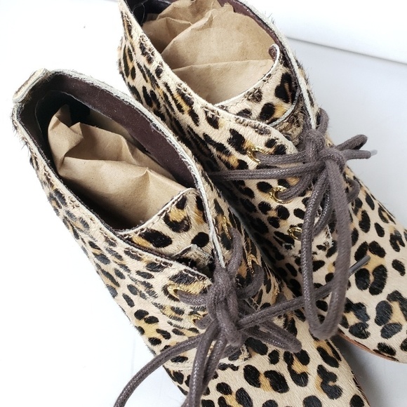 SPERRY Pony Hair Animal Leopard Print Ankle Boot Booties 6! - Picture 4 of 10